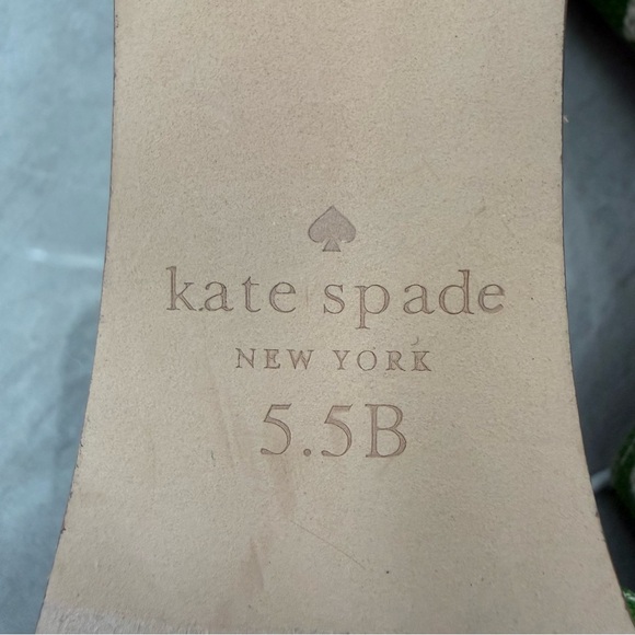 NWOT Women’s Kate Spade Myrah Palm Frond Cork Heel Wedge Open Toe Sandals 5.5 - Picture 11 of 13